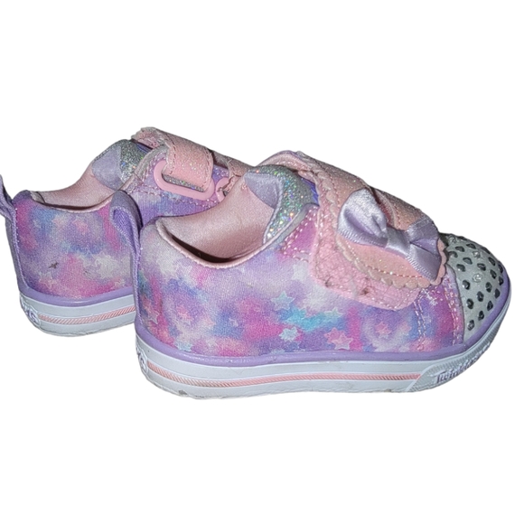 Multi-colored tinkle toes studded and light, two strap velcro girls Skechers - Picture 3 of 5